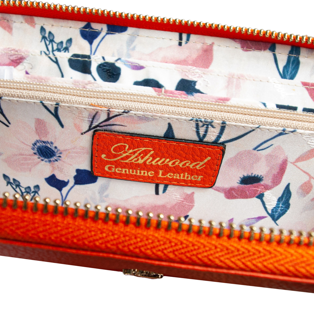 Шкіряний жіночий гаманець Ashwood J51 MANDARIN (Мандарин) 