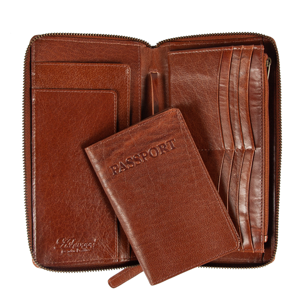 Портмоне дорожное Ashwood TW01 Chestnut (Каштановый)