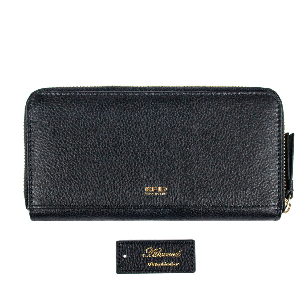 Женский кожаный кошелек Ashwood J51 Black (Черный)