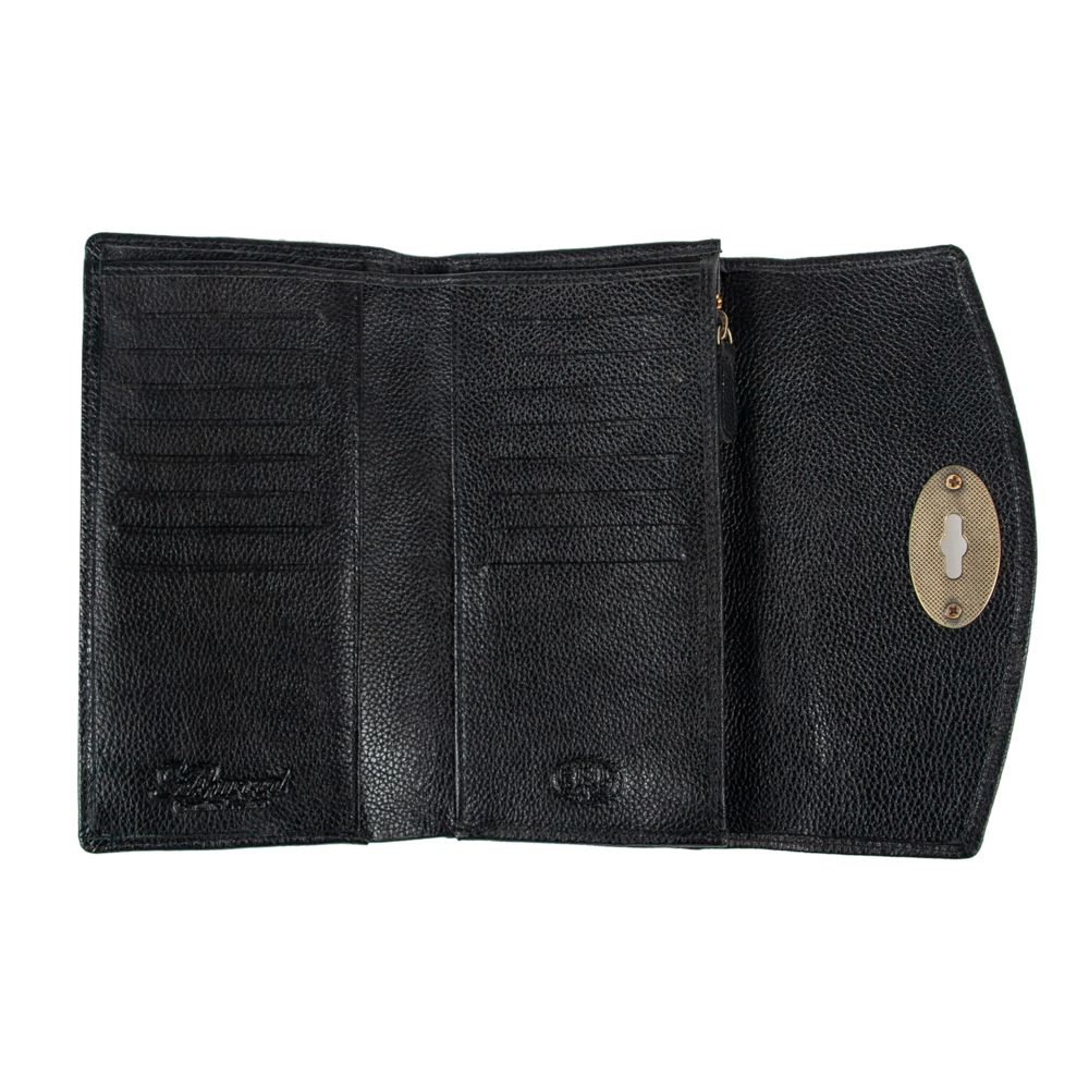 Шкіряний жіночий гаманець Ashwood M05 BLACK (Чорний)