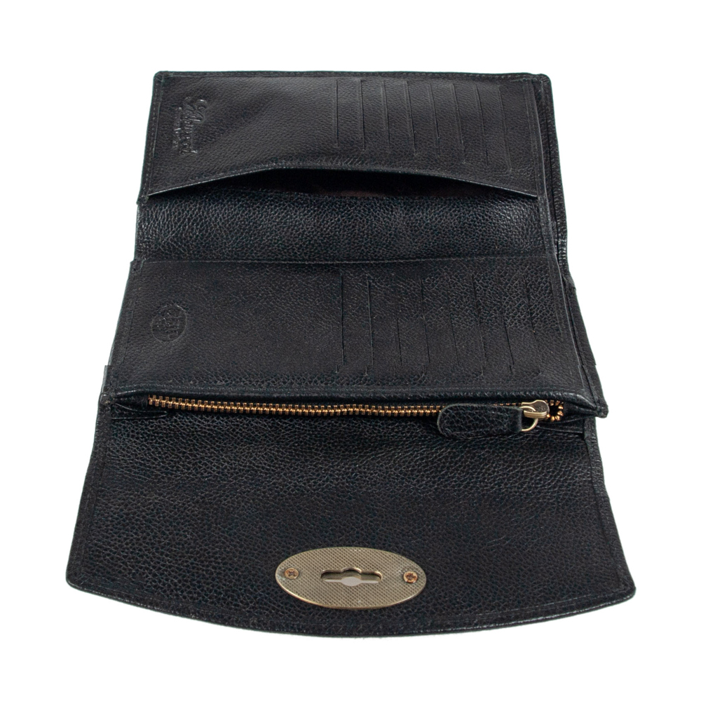 Шкіряний жіночий гаманець Ashwood M05 BLACK (Чорний)