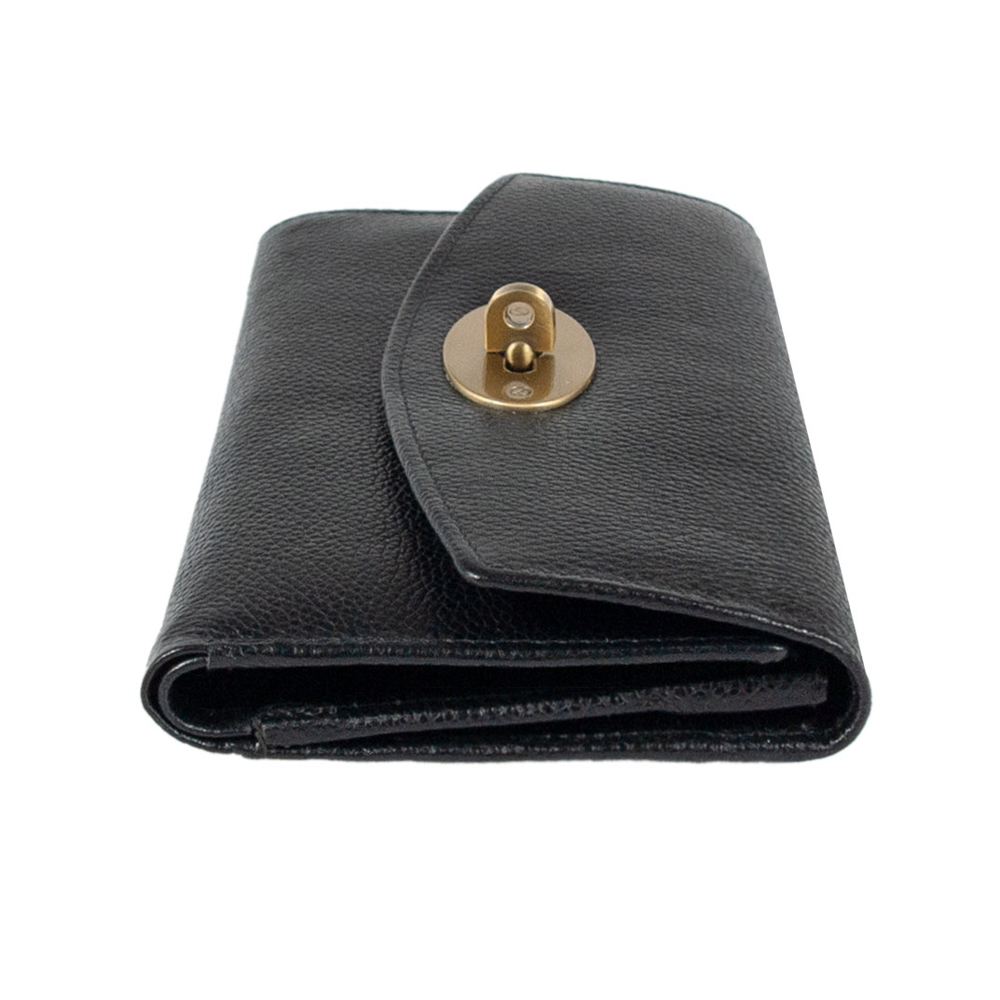 Шкіряний жіночий гаманець Ashwood M05 BLACK (Чорний)