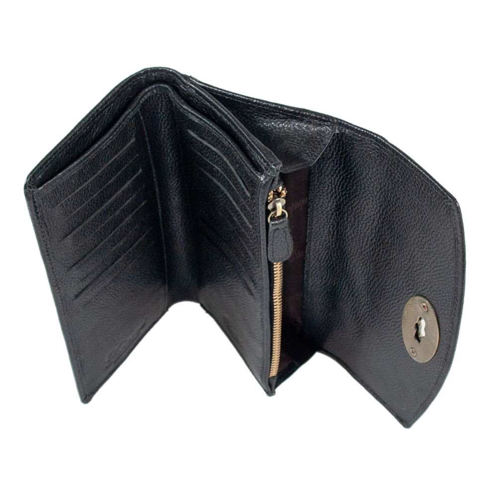 Шкіряний жіночий гаманець Ashwood M05 BLACK (Чорний)