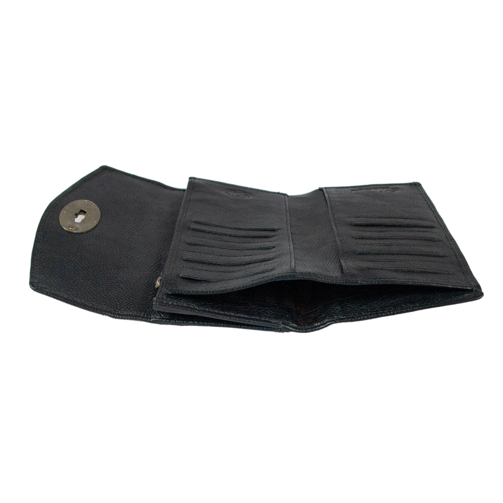 Шкіряний жіночий гаманець Ashwood M05 BLACK (Чорний)