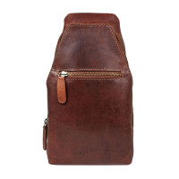 Сумка кожаная нагрудная Ashwood K43 Chestnut (Каштановый)