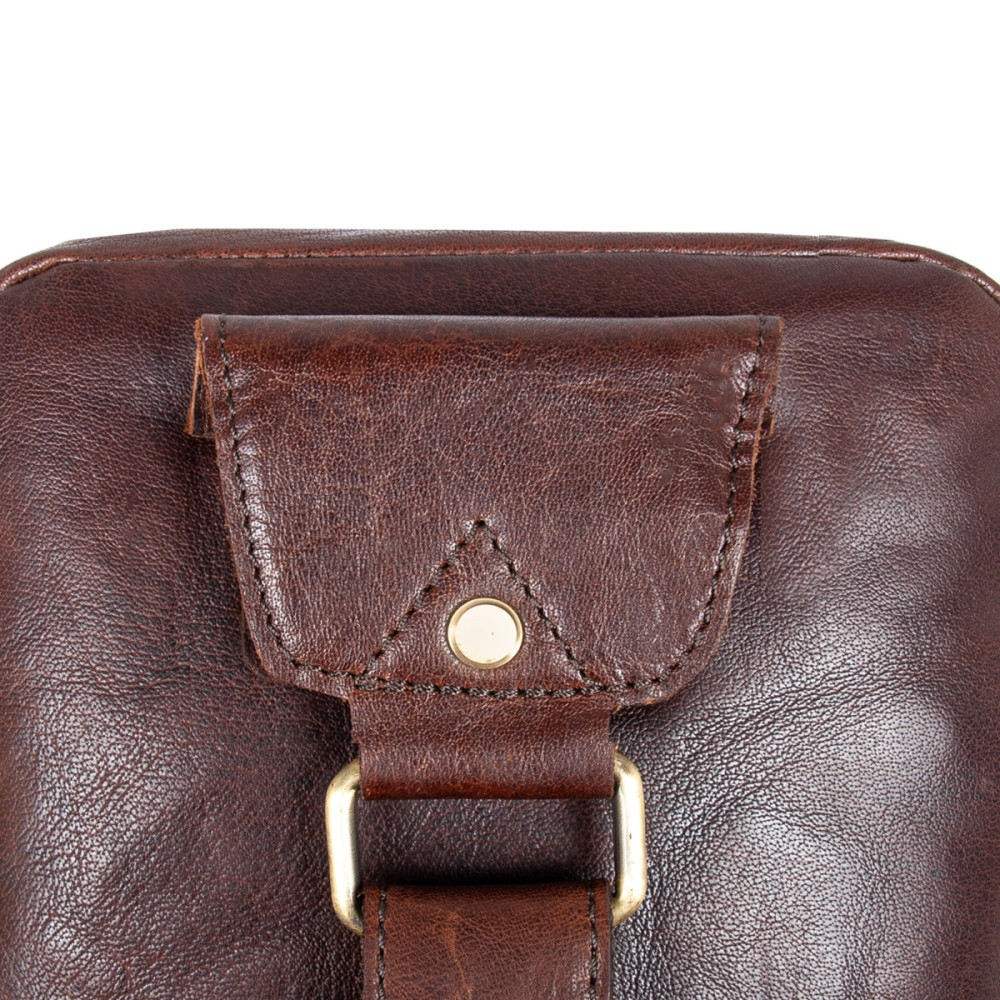 Кожаная нагрудная сумка Ashwood G39 Brandy (Бренди)