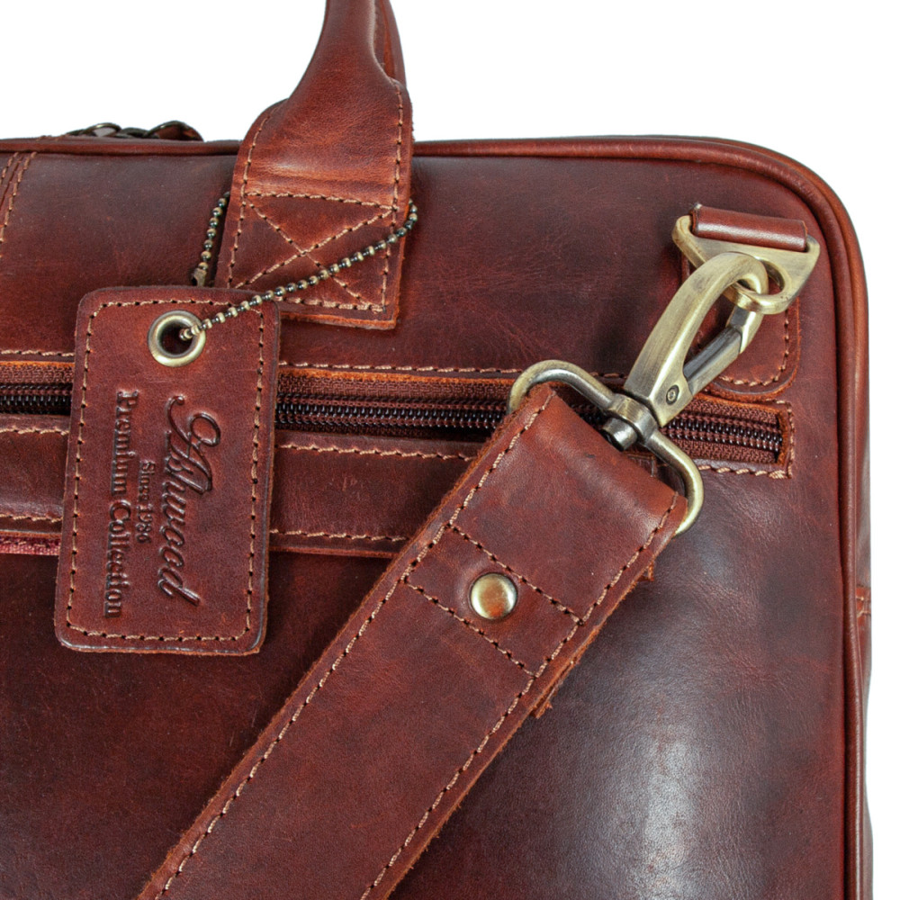 Сумка мужская для ноутбука Ashwood K46 Chestnut (Каштановый)