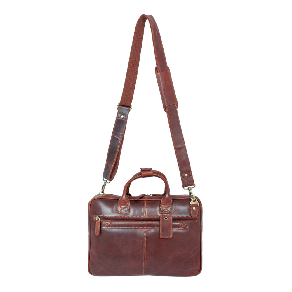 Сумка мужская для ноутбука Ashwood K46 Chestnut (Каштановый)