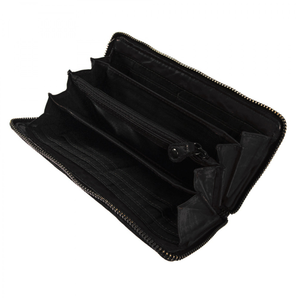 Винтажный кошелек женский Ashwood D81 Black (Черный)