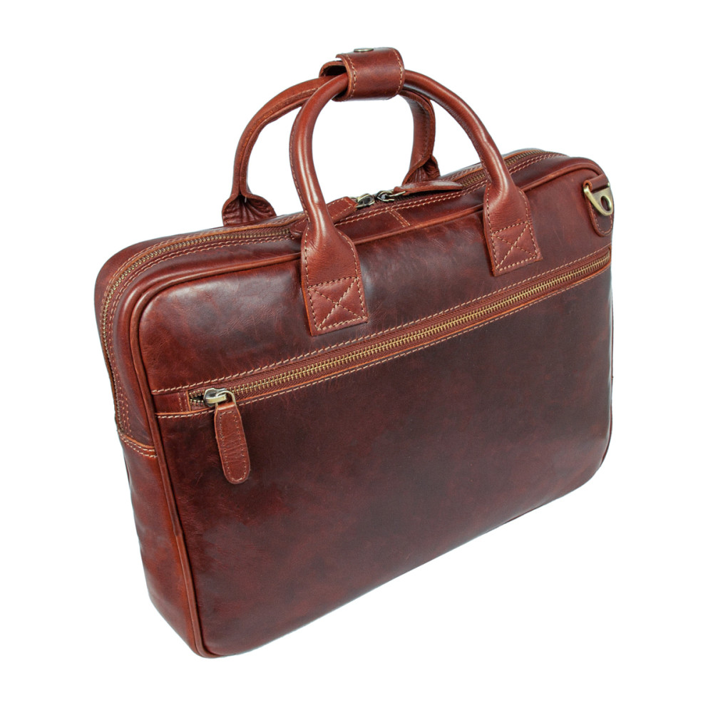 Сумка мужская для ноутбука Ashwood K46 Chestnut (Каштановый)
