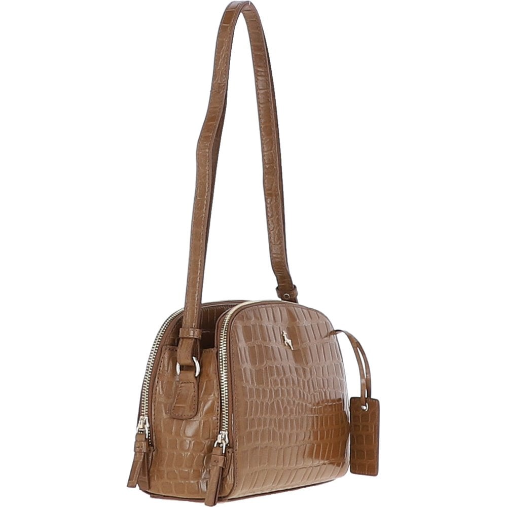 Женская кожаная сумка Ashwood C57 TAN/CROC (Рыжий)