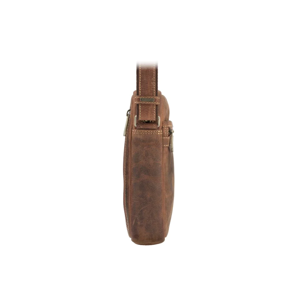 Мужская кожаная сумка мессенджер через плечо Visconti TC66 Colt Havana Tan (Рыжий)