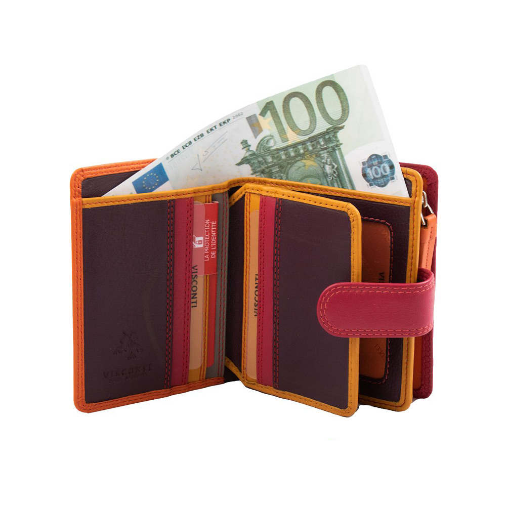 Жіночий шкіряний гаманець Visconti RB40 Bali c RFID (Orange Multi)