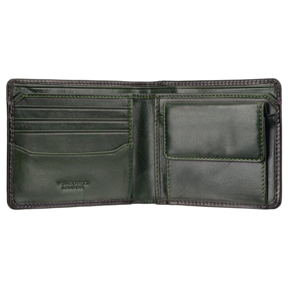 Мужской кожаный кошелек Visconti AT60 Tap-n-Go c RFID Arthur (Burnish Green)
