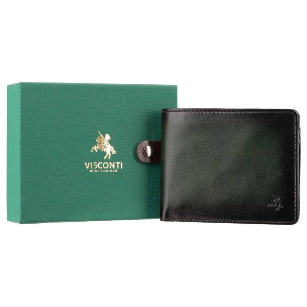 Мужской кожаный кошелек Visconti AT60 Tap-n-Go c RFID Arthur (Burnish Green)