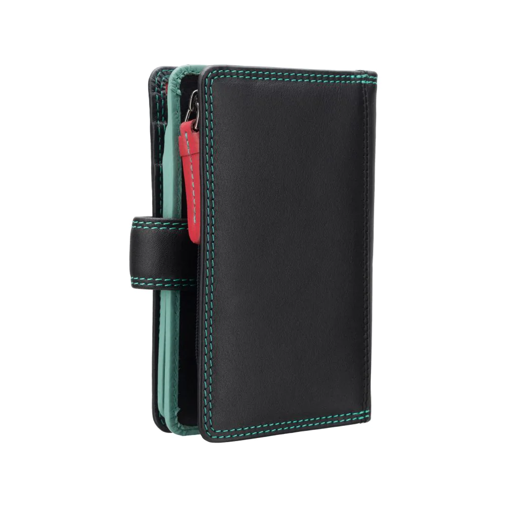 Жіночий шкіряний гаманець Visconti RB51 Fiji із захистом RFID (Black/Rhumba) 