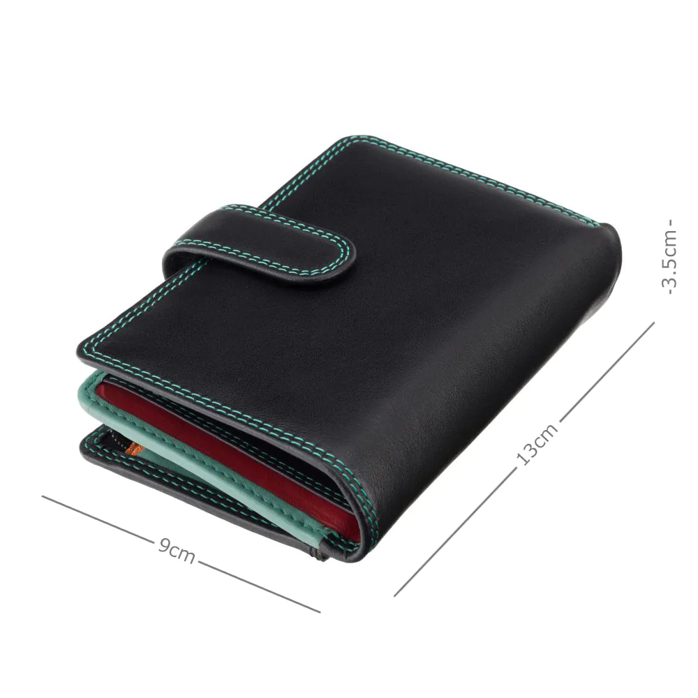 Жіночий шкіряний гаманець Visconti RB51 Fiji із захистом RFID (Black/Rhumba) 