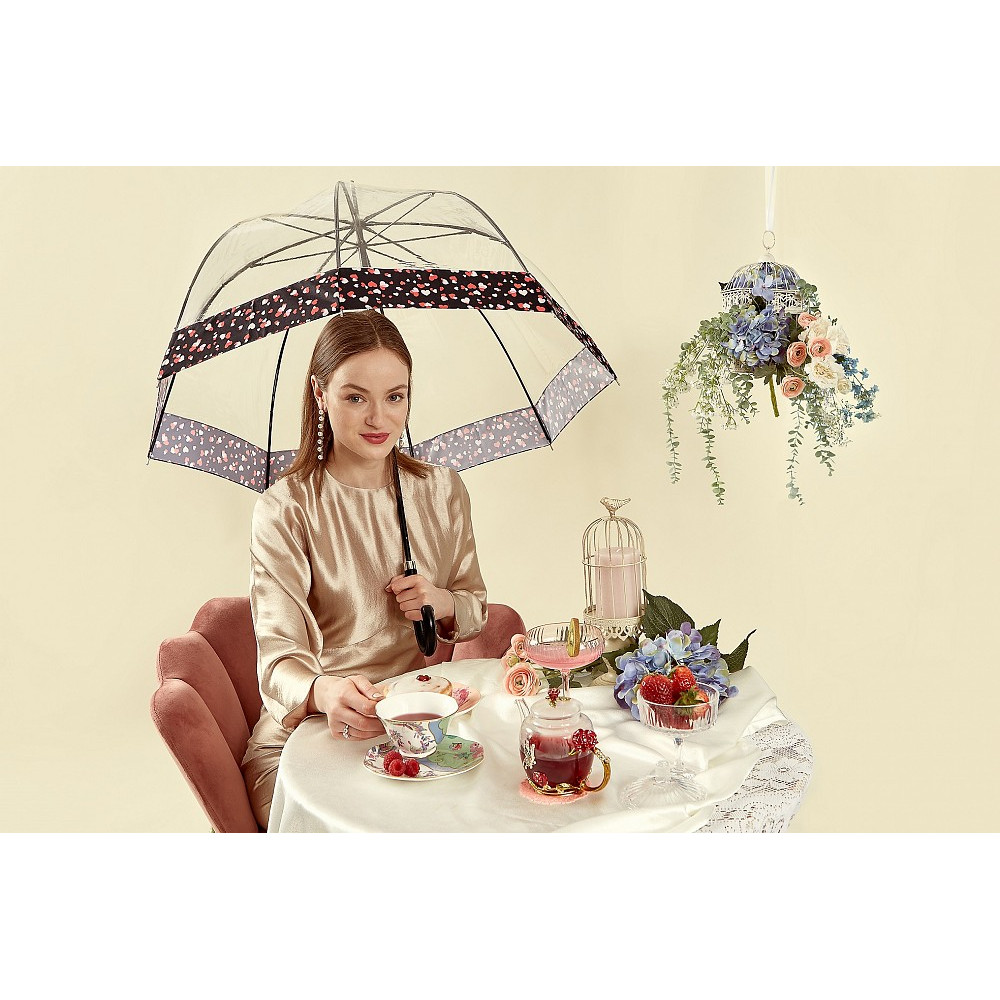 Женский зонт Fulton L866- Birdcage-2 Luxe Love Hearts (Сердца)