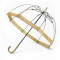 Женский прозрачный зонт-трость Fulton Birdcage-1 L041 Gold (Золотой)