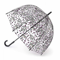 Женский прозрачный зонт-трость Fulton Birdcage-2 L042- Leopard Camo (Леопардовый Камуфляж)