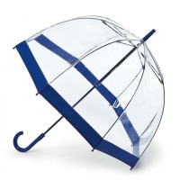 Женский прозрачный зонт-трость Fulton Birdcage-1 L041 Navy (Синий)