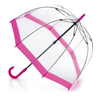 Женский прозрачный зонт-трость Fulton Birdcage-1 L041 Pink (Розовый)