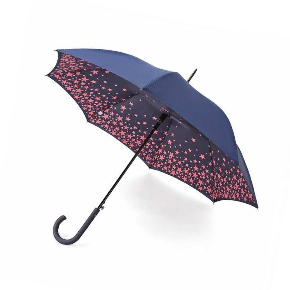 Женский зонт Fulton L754- Bloomsbury-2 Scatter Star Navy&Pink (Звезды)