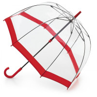 Женский прозрачный зонт-трость Fulton Birdcage-1 L041 Red (Красный)