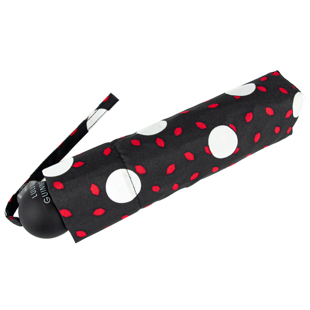 Женский дизайнерский зонт Lulu Guinness by Fulton Minilite-2 L869 Polka Lips (Горошек)
