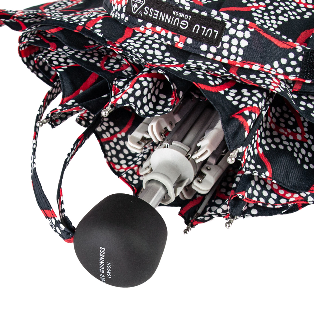 Женский дизайнерский зонт Lulu Guinness by Fulton Minilite-2 L869 Dotty Lips (Губы)