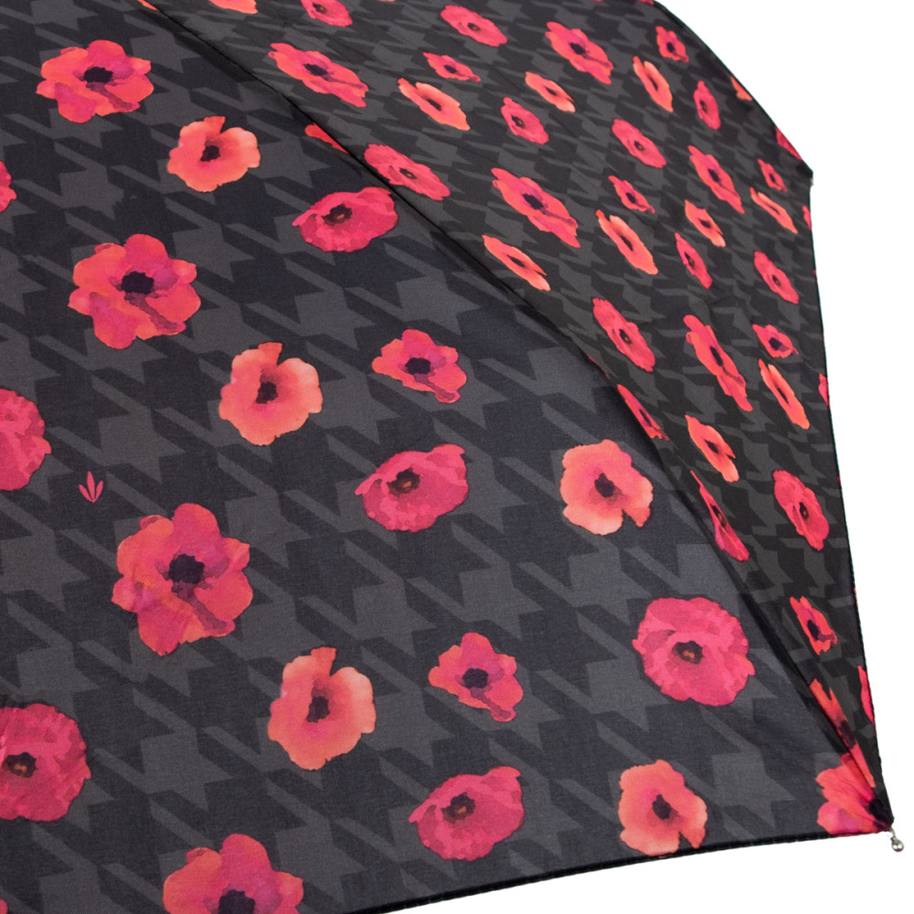 Женский мини зонт Fulton L501 Tiny-2 Houndstooth Poppy (Маки)