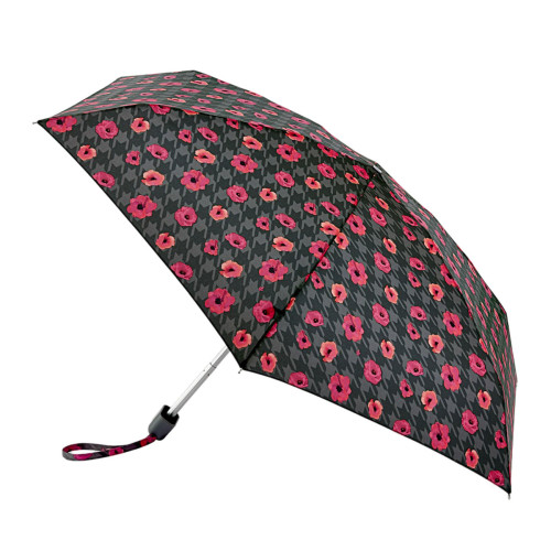 Женский мини зонт Fulton L501 Tiny-2 Houndstooth Poppy (Маки)