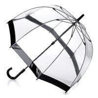 Женский прозрачный зонт-трость Fulton Birdcage-1 L041 Black (Черный)