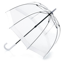 Женский прозрачный зонт-трость Fulton Birdcage-1 L041 White (Белый)