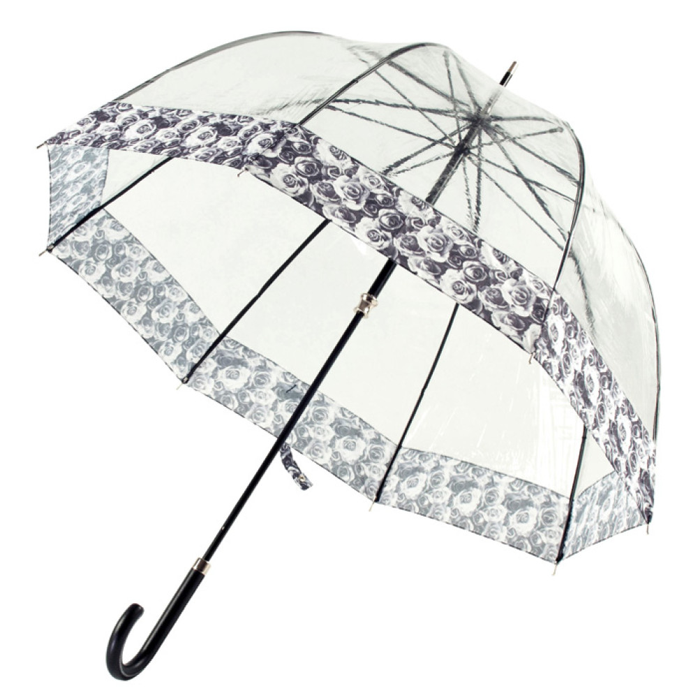 Женский прозрачный зонт Fulton Birdcage-2 Luxe L866 - Photo Rose (Розы)