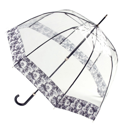 Женский прозрачный зонт Fulton Birdcage-2 Luxe L866 - Photo Rose (Розы)